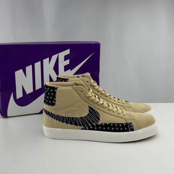 Nike Other - Nike SB Zoom Blazer Mid PRM Sashiko Sesame Mystic Navy CT0715-200 Size 11.5